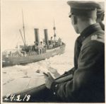 Jäänmurtaja Sampo kuvattuna Arcturuksen kannelta päivä ennen Vaasaan saapumista. 