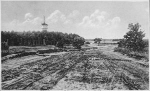 Lockstedtin leirialuetta. Lockstedtin vesitorni vasemmalla kuvassa.