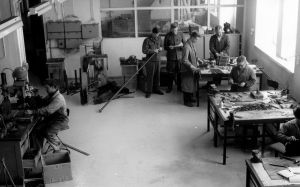 Näkymä Viestikorjaamolta 1960-luvun alusta. Korjaamo perustettiin Riihimäelle vuonna 1960.